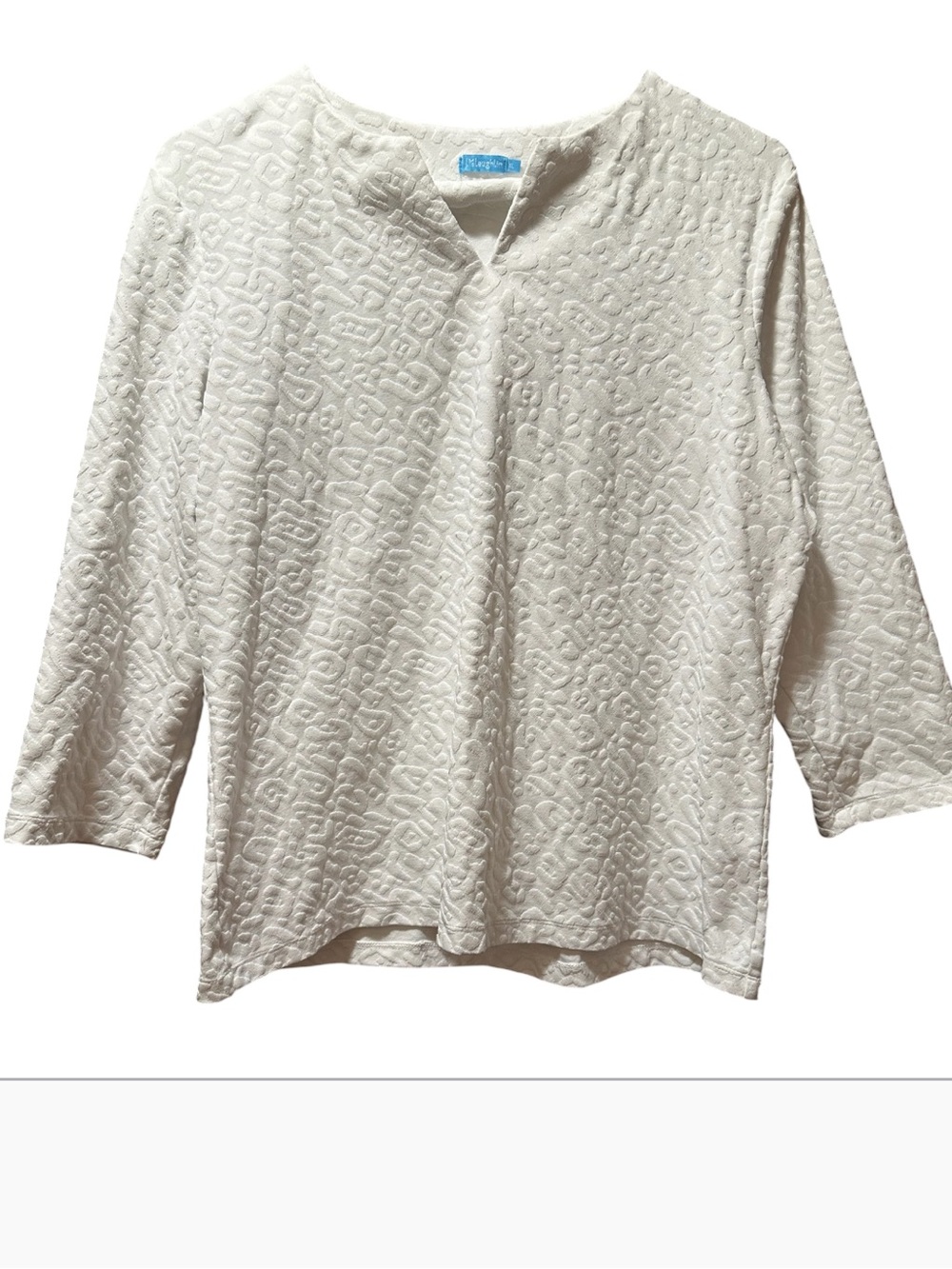 J. McLaughlin Women's Textured Split-Neck Top — White